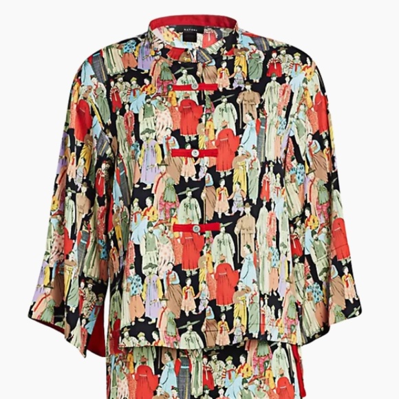 Natori Women's Dynasty Asian/Korean Theme Pajama Top Large - Picture 3 of 16